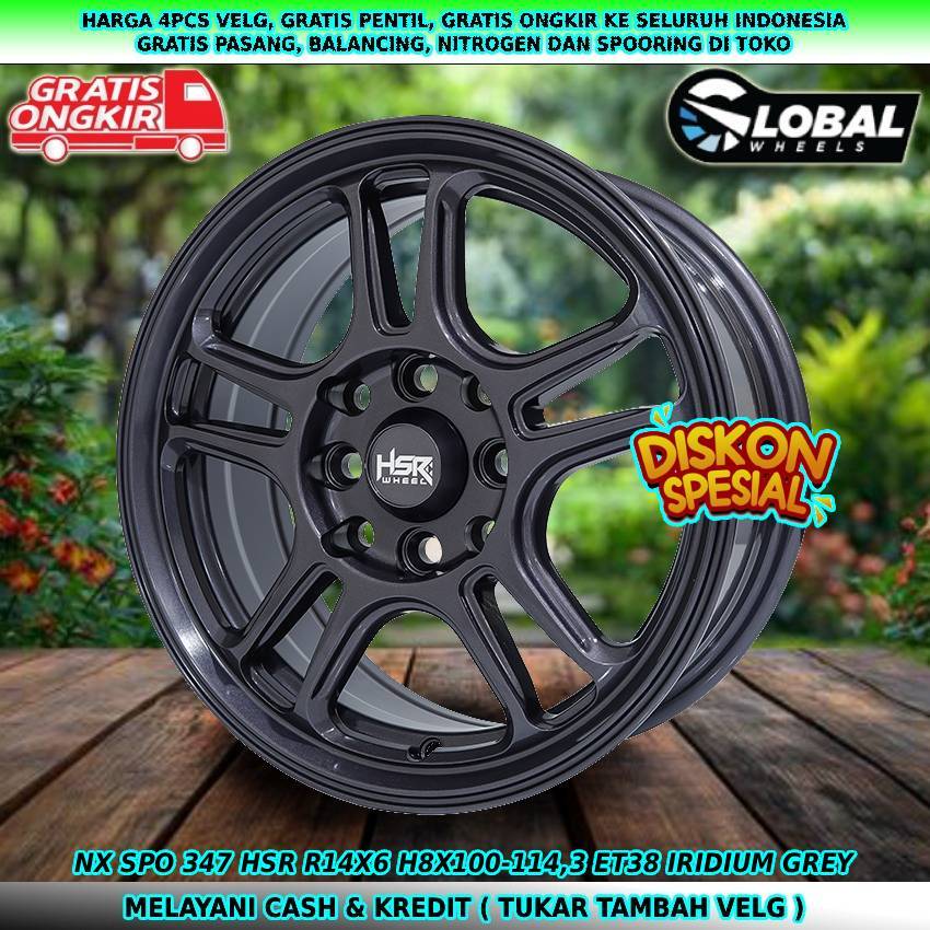 Velg mobil R14 untuk mobil wuling air ev| Picanto| Atoz| Visto| Aveo| dll velg hsr nx spo R14