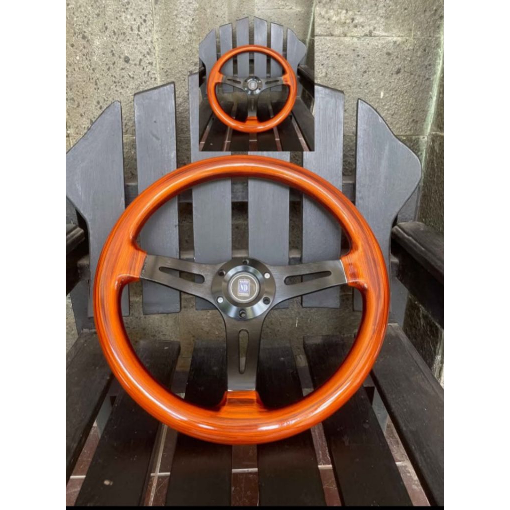 STIR MOBIL RACING NARDI KAYU MOTIF JATI KLASIK CLASSIC SEMI CELONG R14 UNIVERSAL