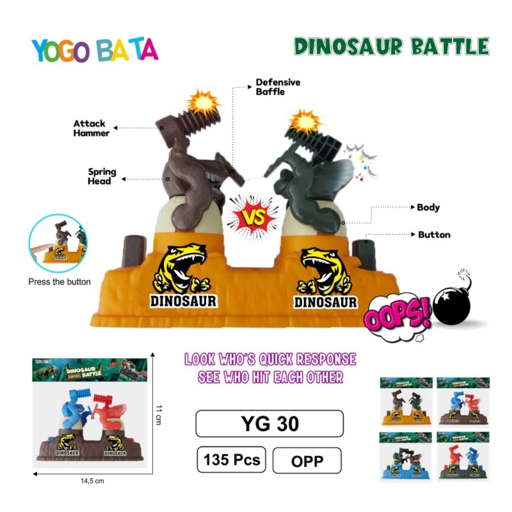 Batle game jumbo Dino pukul-pukul mainan anak pukul pukul