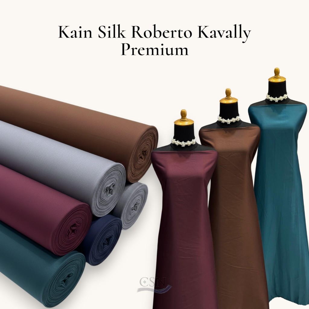Kain Roberto Kavally Premium / Bahan Silk Roberto Tebal / Kain Bridesmaid