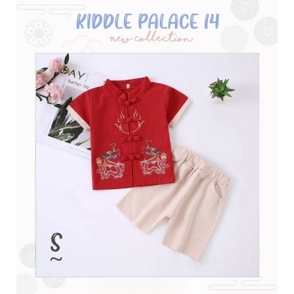 Set Qipao Boy Two Dragon KP14-S / Baju Imlek Anak Laki-Laki / Hanfu Anak Laki-Laki / Cheongsam Anak 