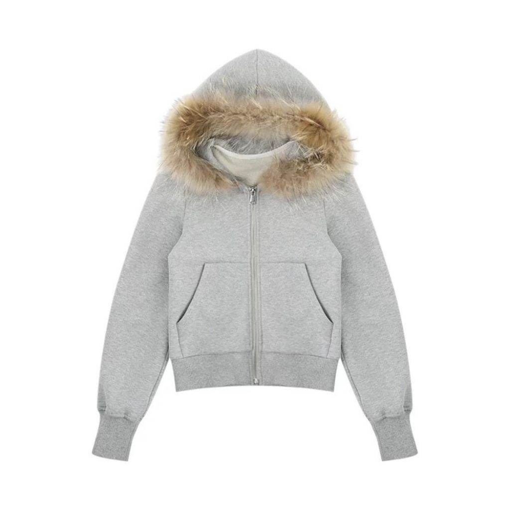 (COD) Hoodie Zipper Wanita Distro Original Kupluk Bulu /Jaket Zipper Wanita Distro / Hoodie Wanita /
