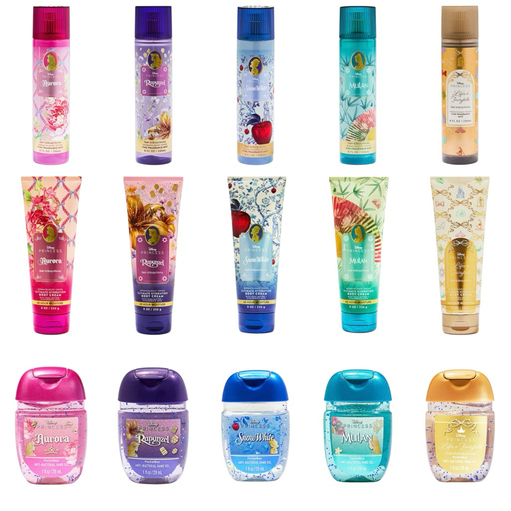 (Ready) DISNEY PRINCESS 2.0 x Bath & Body Works | AURORA | SNOW WHITE | MULAN | TIANA | BELE | LIFE’