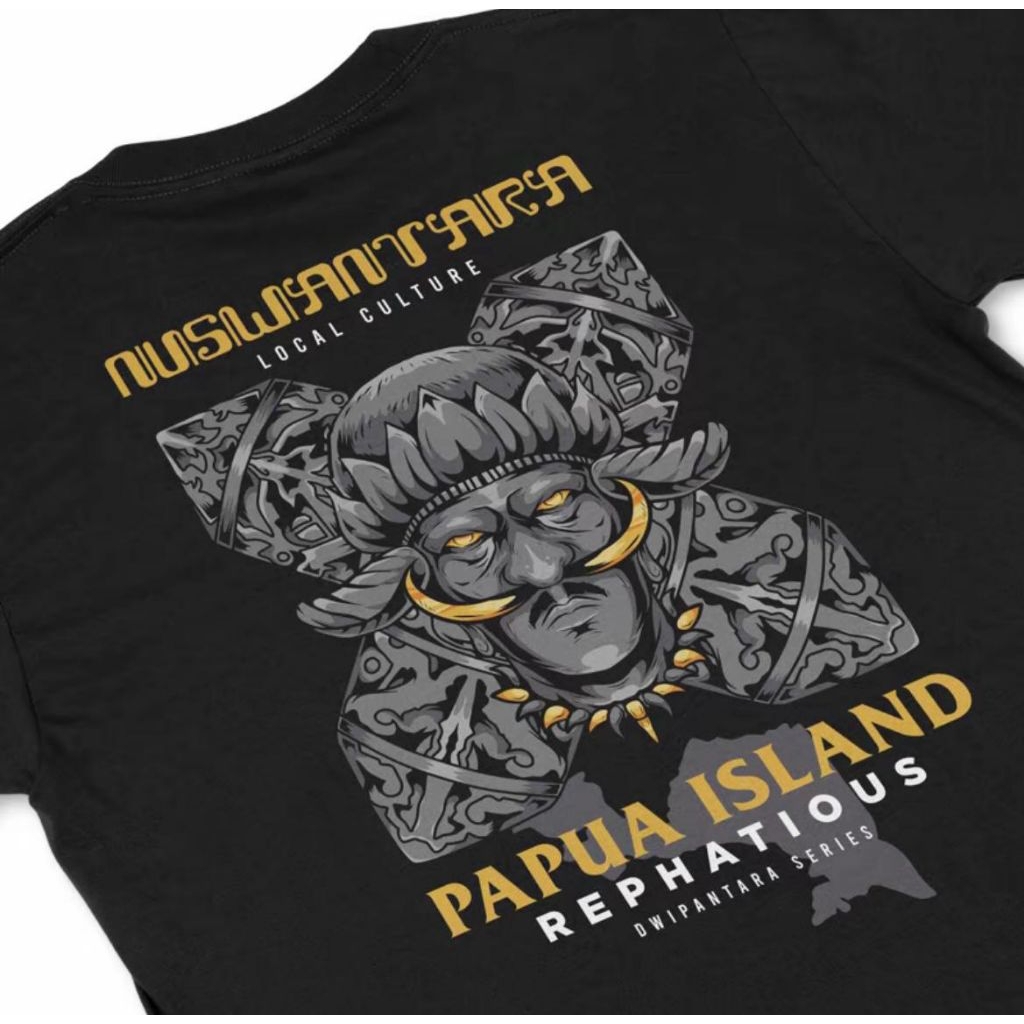 Kaos Nuswantara Culture Papua Island Kaos Distro Viral Ternyaman Kaos Unisex Viral
