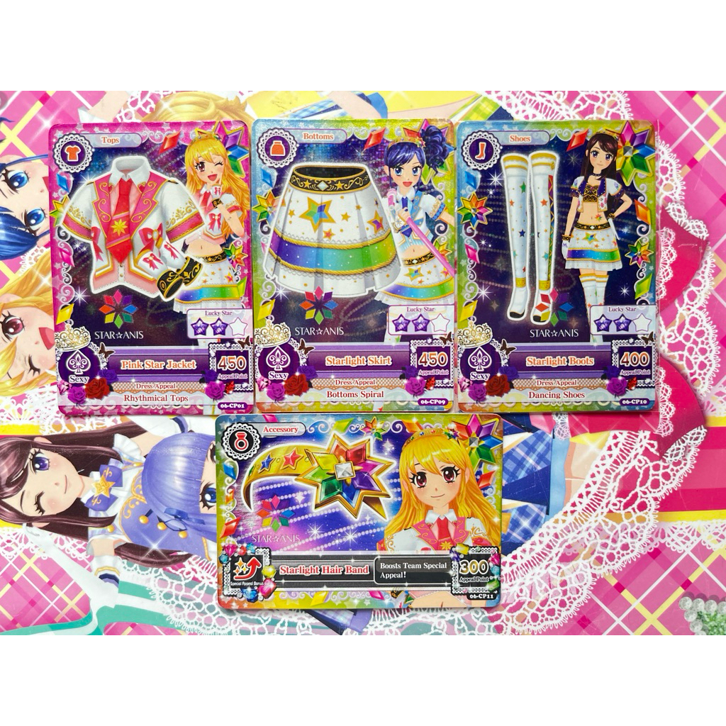 Kartu Aikatsu STAR ANIS Ichigo Hoshimiya Set Pink Star Set Jacket Starlight Skirt Starlight Boots St