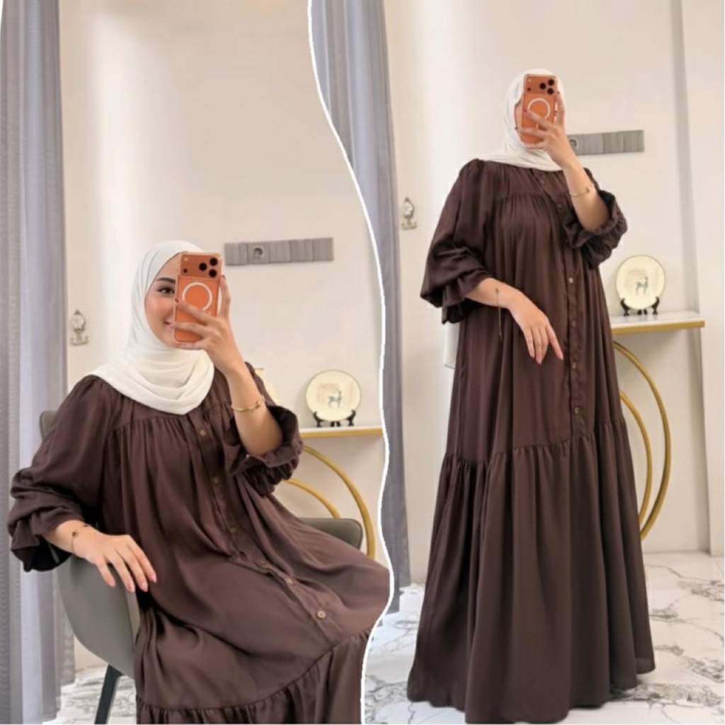 Nagita Dres Gamis Rayon Twill