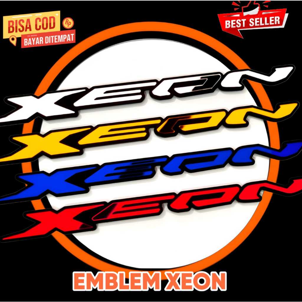 Emblem Akrilik Motor  Emblem Xeon 2 PCS 3D Logo Timbul Aksesoris Motor Yamaha Xeon CP