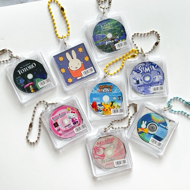disc keychain movie game anime band retro 2000s
