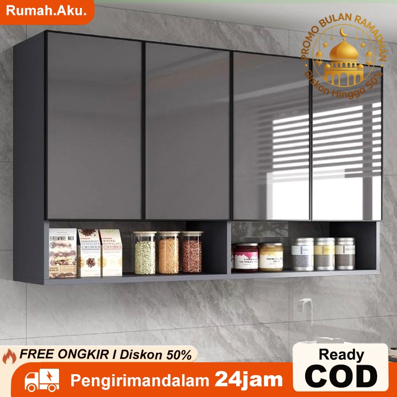 Lemari dapur dinding Rak dapur gantung dinding Lemari dinding aluminium dapur Rak bumbu dapur Rak at