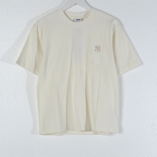 Kaos MLB NY EMBROIDERY POCKET IVORY WHITE TSHIRT 100% ORIGINAL