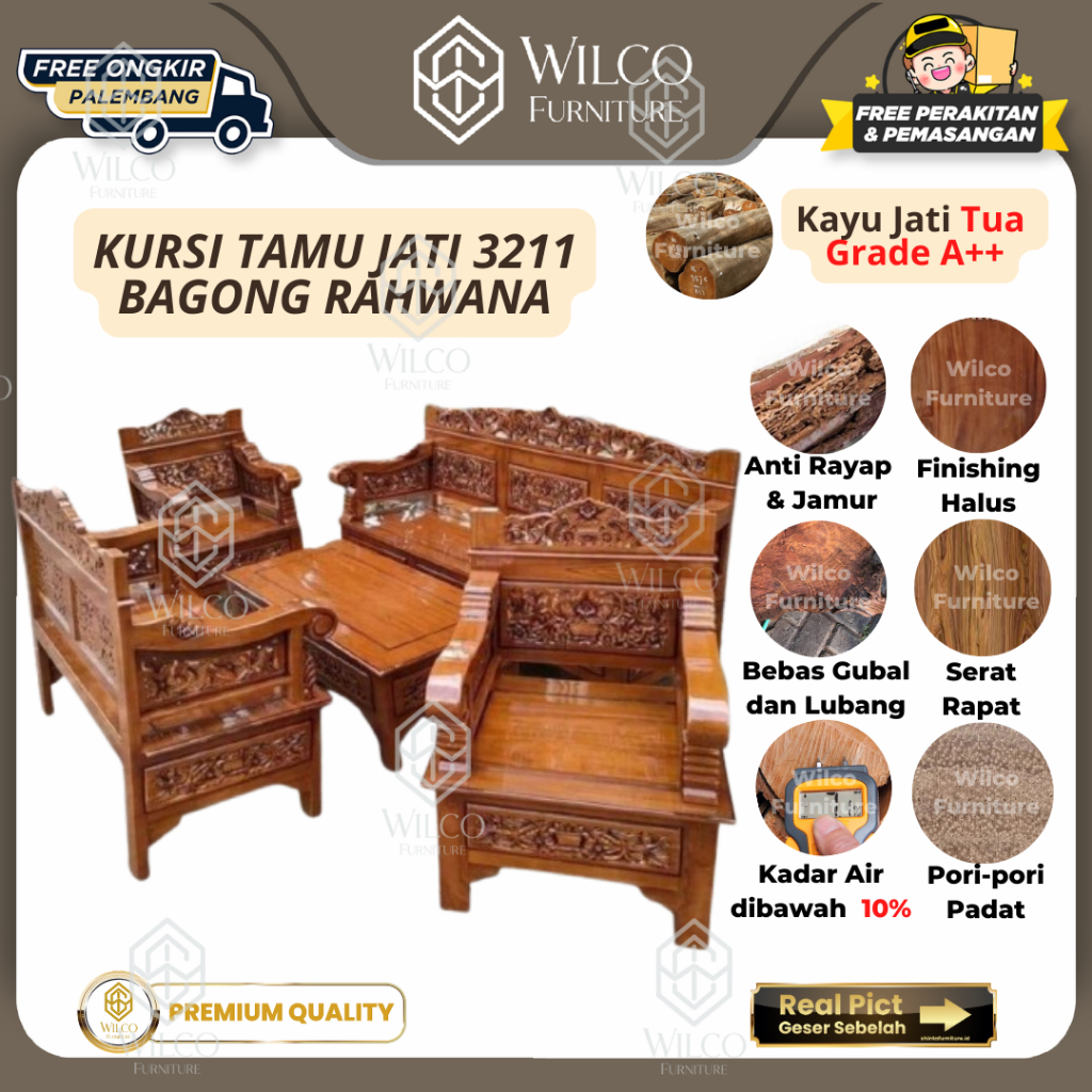 Kursi Tamu Jati 3211 Bagong Rahwana | Sofa Tamu Jati 3211 Minimalis
