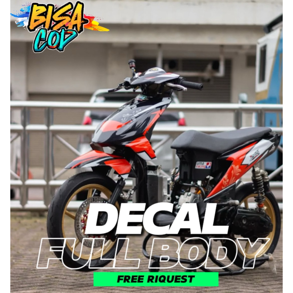 Decal Striping Stiker Full Bodiy Beat Karbu Old  Road Race Racing Custom Riquest Nama Nomor Sponsor 