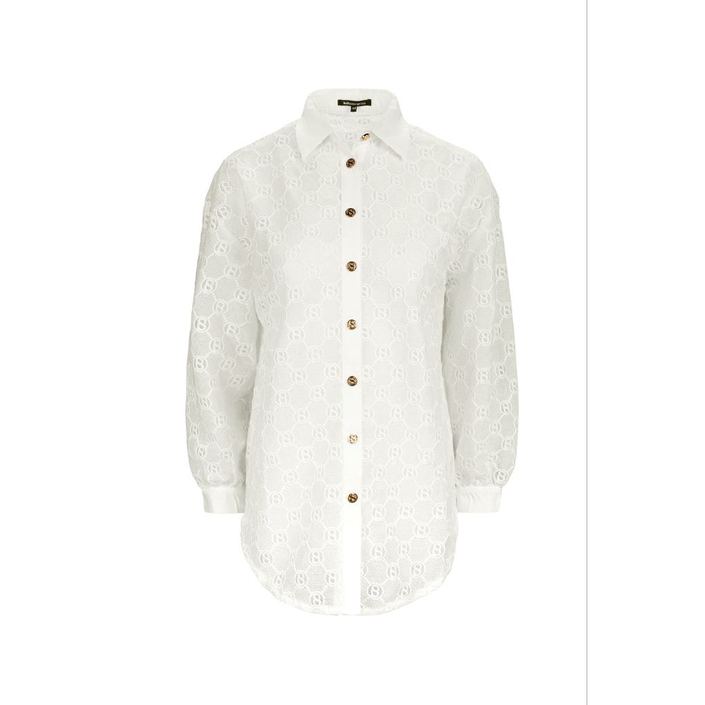 NEW BUTTONSCARVES lace monogram shirt size L 1.250k