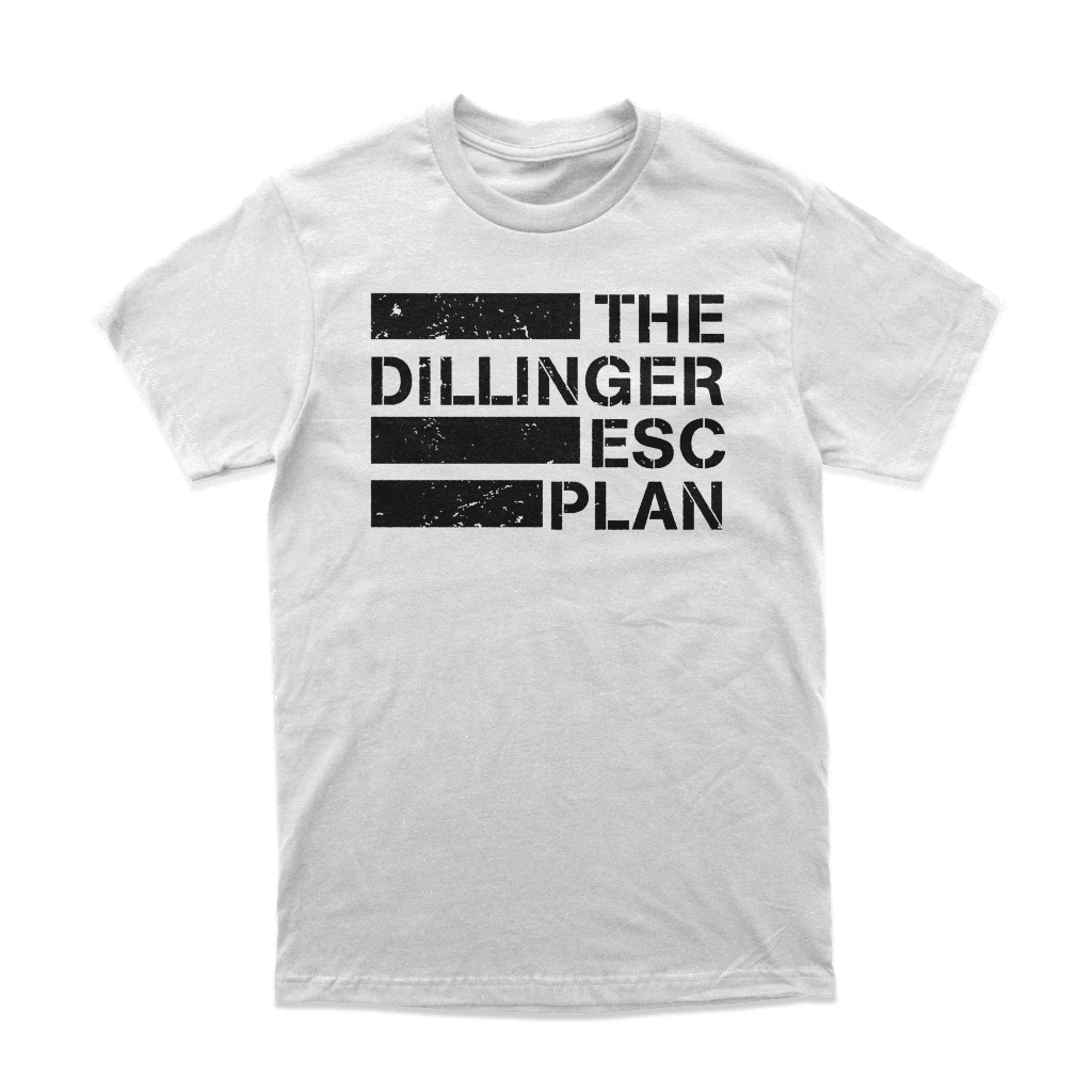 Kaos Tshirt Baju Band The Dillinger Escape Plan "Flag Logo - white" Merchandise Heavy weight 16s