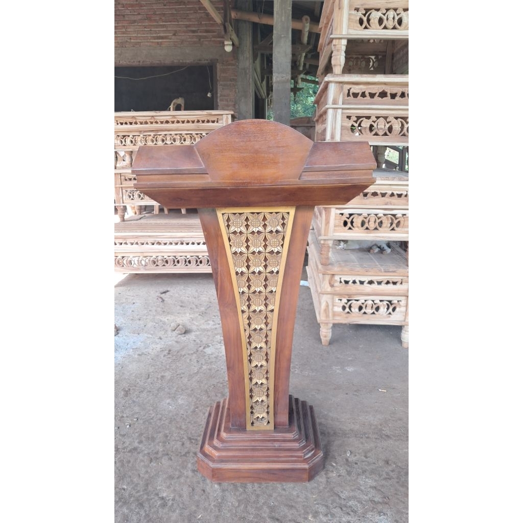 Mimbar Podium Presiden SBY Mimbar minimalis podium minimalis Mimbar masjid kayu Jati