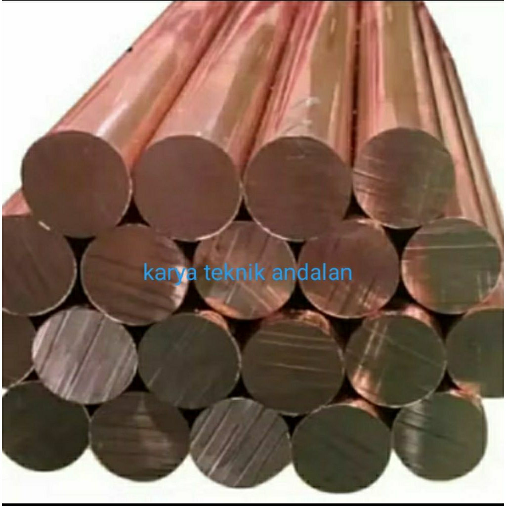 as tembaga murni bulat, batangan diameter 16mm x 35cm