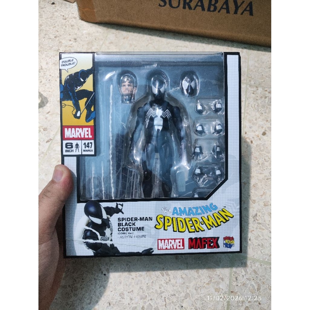 Mafex 147 Spiderman Black Costume Symbiote Venom original ori
