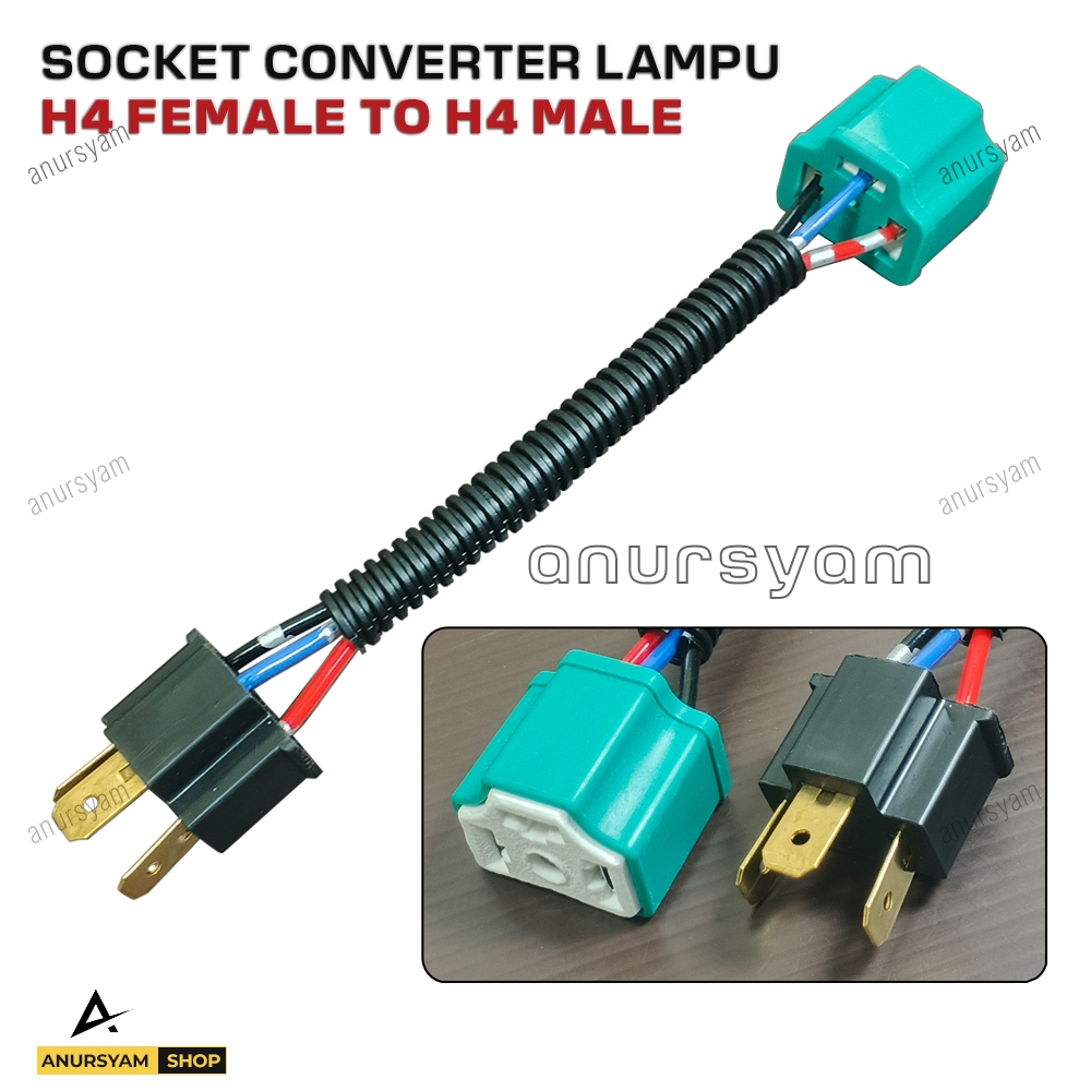 Soket Converter Lampu H4 Female ke H4 Male - Socket Adaptor Lampu