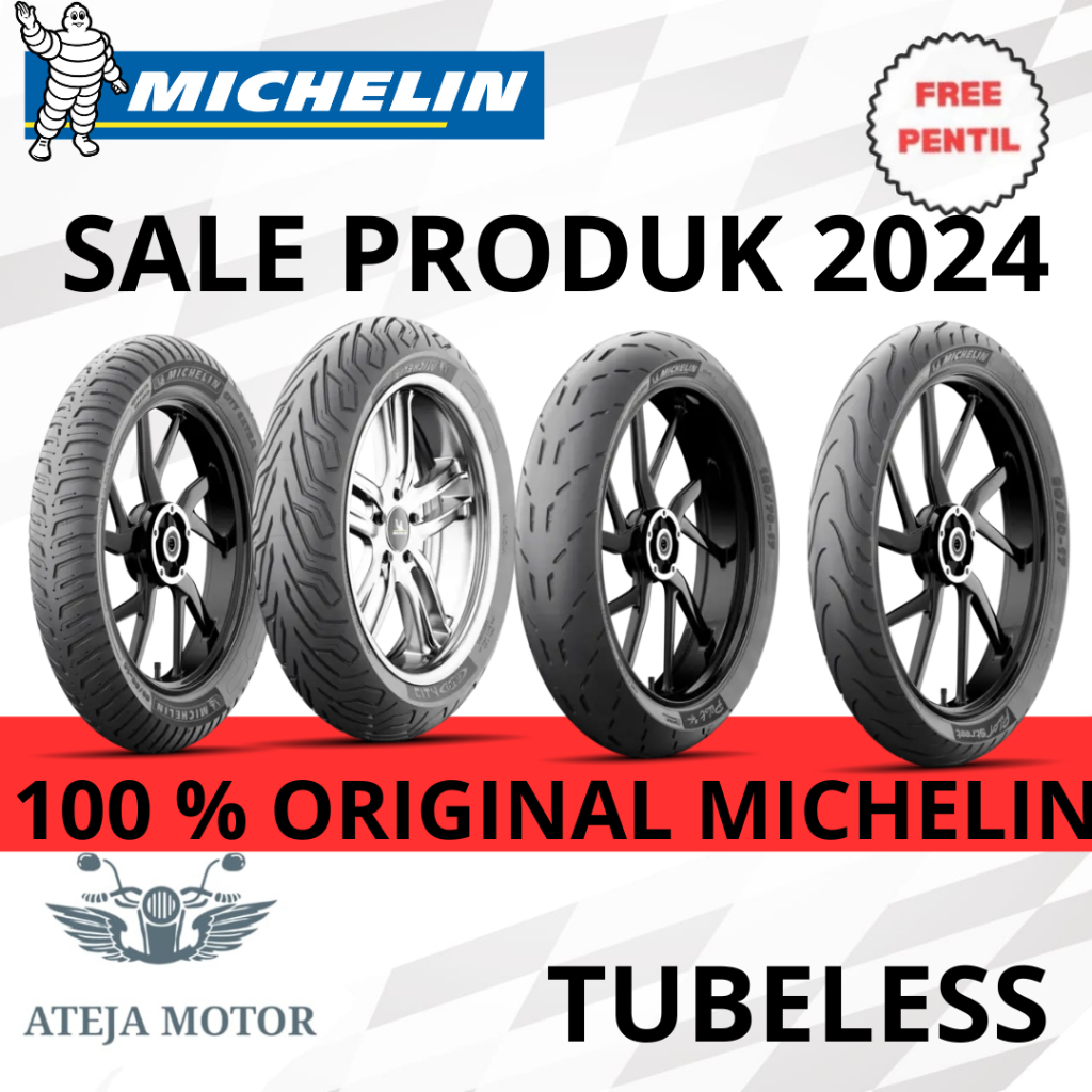 Ban Motor Michelin Tubeless Pembuatan 2024 120/70-13 110/70-11 100/80-17 100/90-14 Tubeless Ban Moto