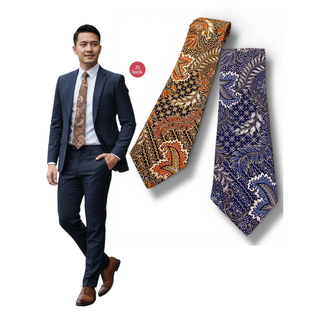 JS BATIK - READY STOCK - Dasi Formal Batik - Batik Kerja - Dasi Batik