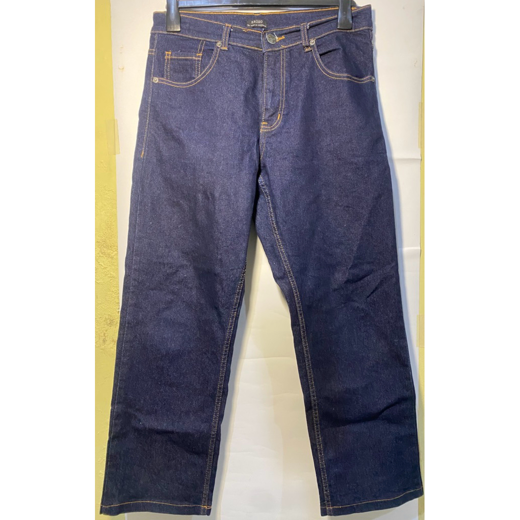 Preloved Celana Jeans / Denim ERIGO Original, Reguler Fit, Dark Navy. Size 34, Kondisi 98% LIKE NEW