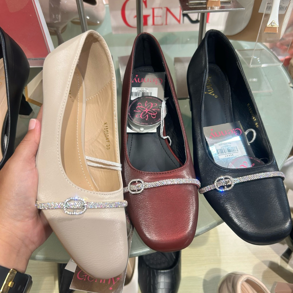 sepatu wanita fantofel heels 5cm GENNY original