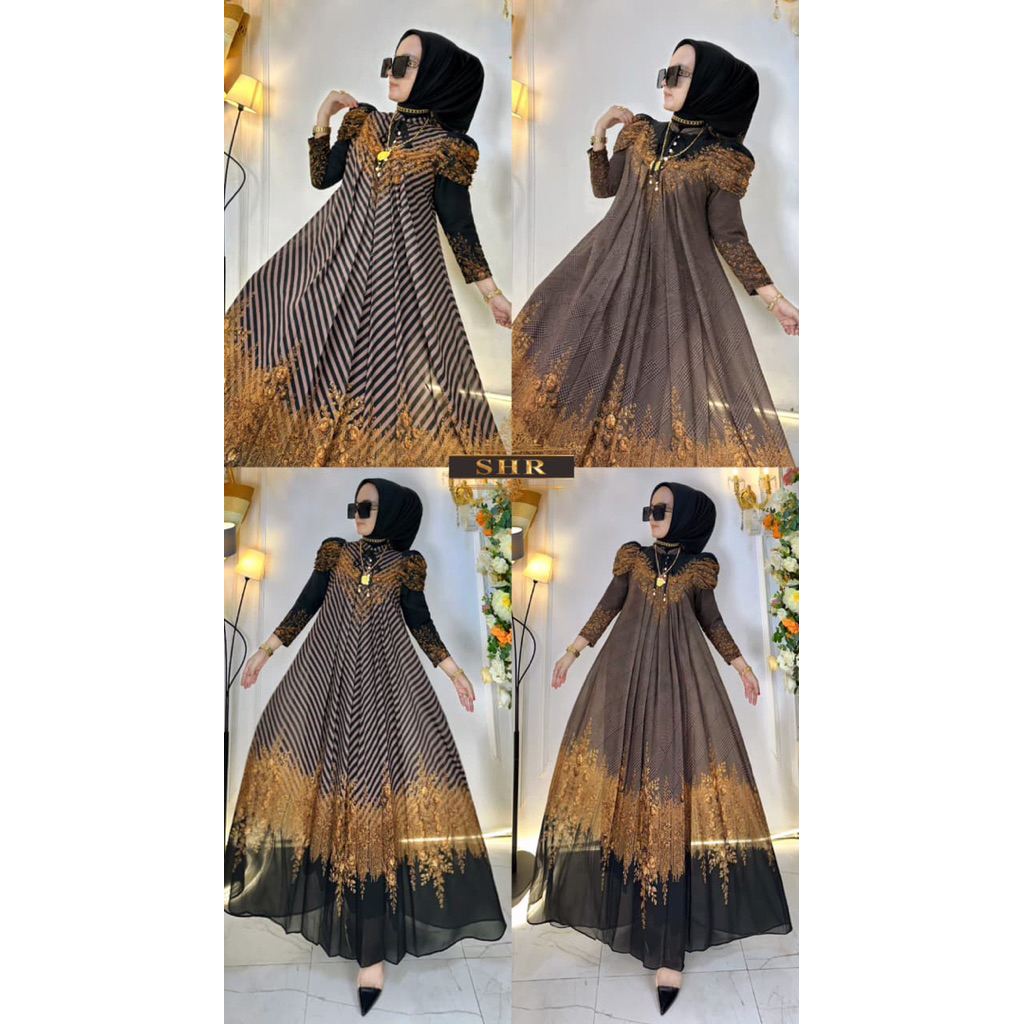 NEW SHR MAXI DRES PRINCES SALUR & KOTAK ORI PREMIUM SHR 100%