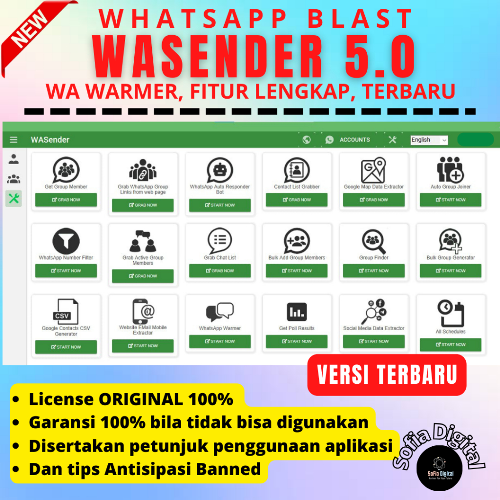 WA Blaster Sender Pro versi 5 (ORIGINAL) Terbaru WaSender 2026