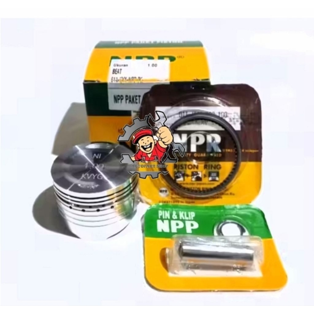 Piston kit, Piston komplit, Seher, KVY Beat Karbu, Scoopy Karbu, Spacy Karbu Original merk NPP Jepan
