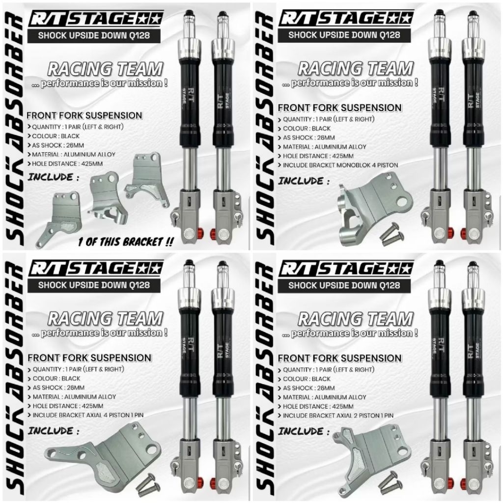 Bottom Shock USD Up Side Down RT Stage Copy Ori Tabung Shock Kanan As 26Mm Disc 220Mm Matic Bebek Pr