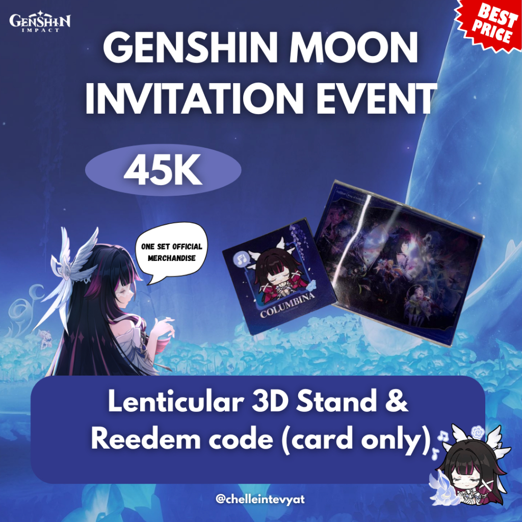 Event Official Genshin Moon Invitation Freebies Lenticular Card