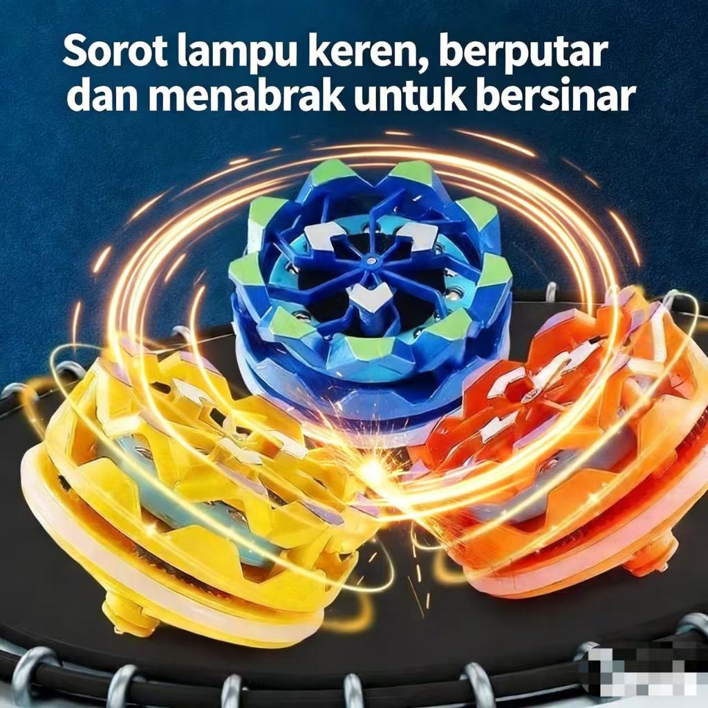 MUT Mainan Gasing Kembang Api Baru - Berputar Menyala Berwarna-warni dan Ajaib untuk Anak-anak dan S