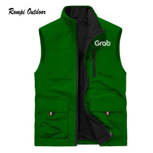 BEST SELLER - Jaket Rompi Pria Ojol Grab Tebal Anti Dingin / Rompi Motor Ojol Grab Anti air anti ang