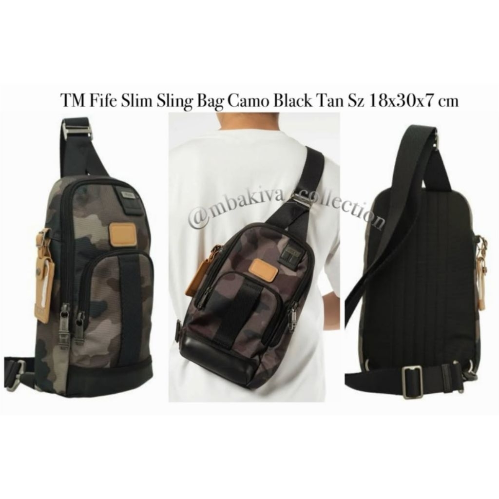 TM Fife Slim Sling Bag Camo Black Tan