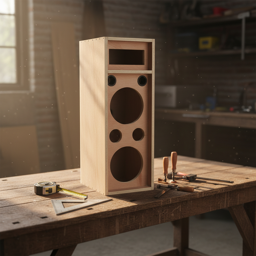 "Box Speaker Rakitan 3 Jalur Mentahan Panel Tweeter Horn & Double Woofer"