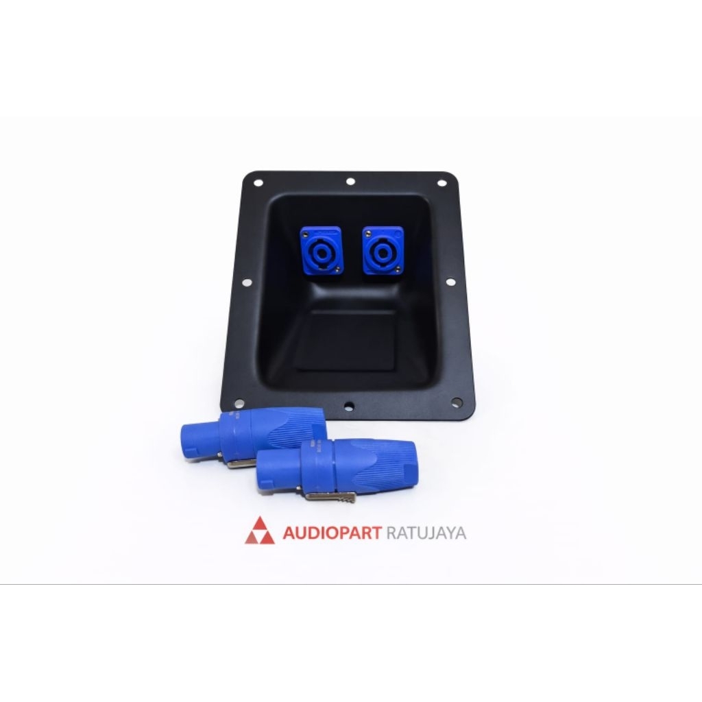 PAKET HEMAT ( PLAT SPIKON CEKUNG IMPORT 14X17 + 2 PCA SOKET SPIKON BMA BIRU + 2 PCS JACK SPIKON BMA 