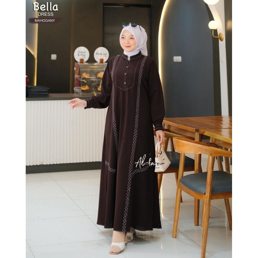 Bella dress ori al faro gamis premium makkizaa ummahzareen