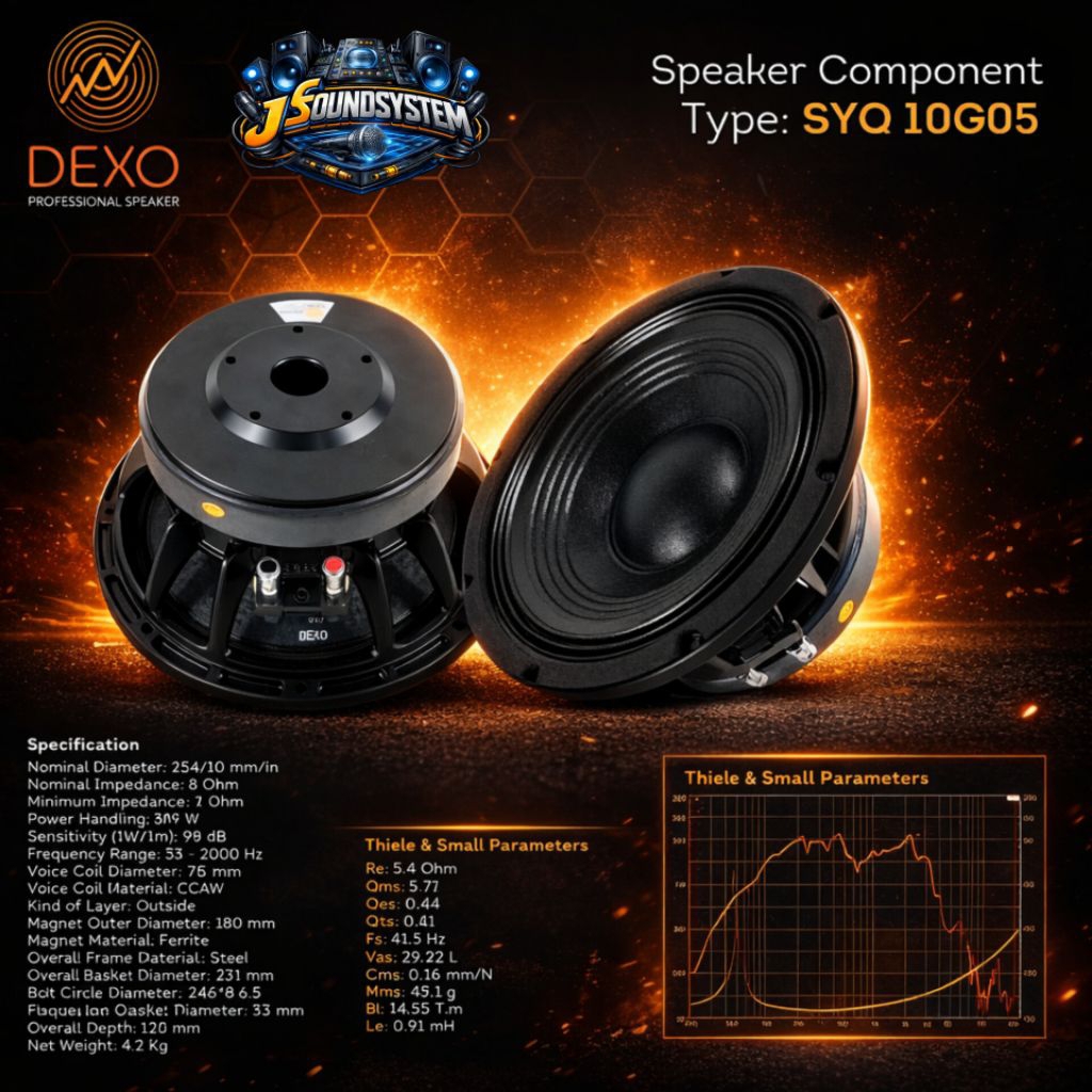 DEXO SPEAKER COMPONENT / DEXO SYQ-10G05 / DEXO 10 INCH