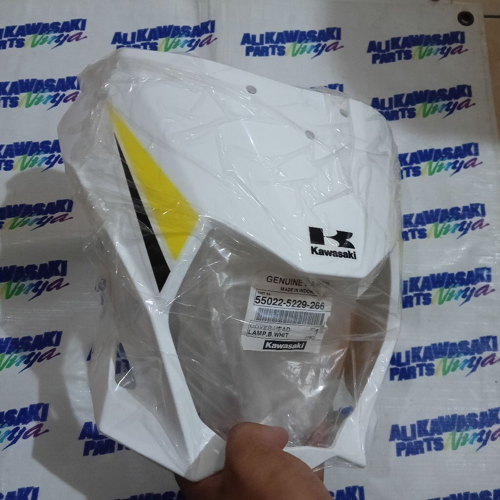 batok lampu depan KLX BF dtracker BF putih stiker kuning original 55022-5229