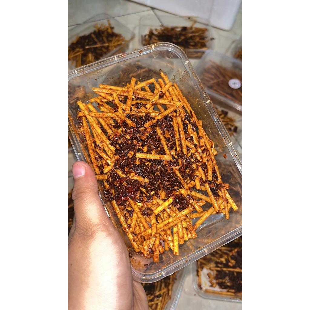 Mie lidi gepeng chili pedas/mie lidi gepeng jember