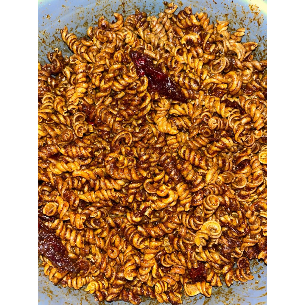 makaroni spiral pedas/makaroni chili/Makaroni spiral gurih