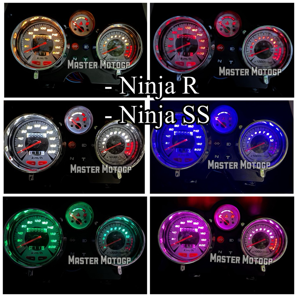 Speedometer Ninja R Ninja SS New Speedo Ninja Spido Spedo layar putih nyalah Led cahaya warna