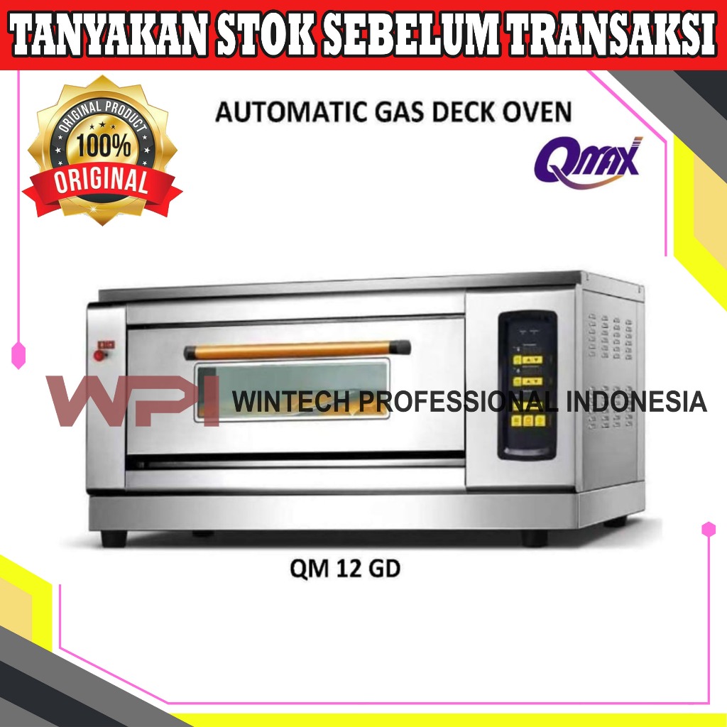 Qmax QM 12 GD Gas Baking Oven / Oven Gas Pemanggang Roti - Oven 1 Deck 2 Loyang - Oven Roti QM12GD Q