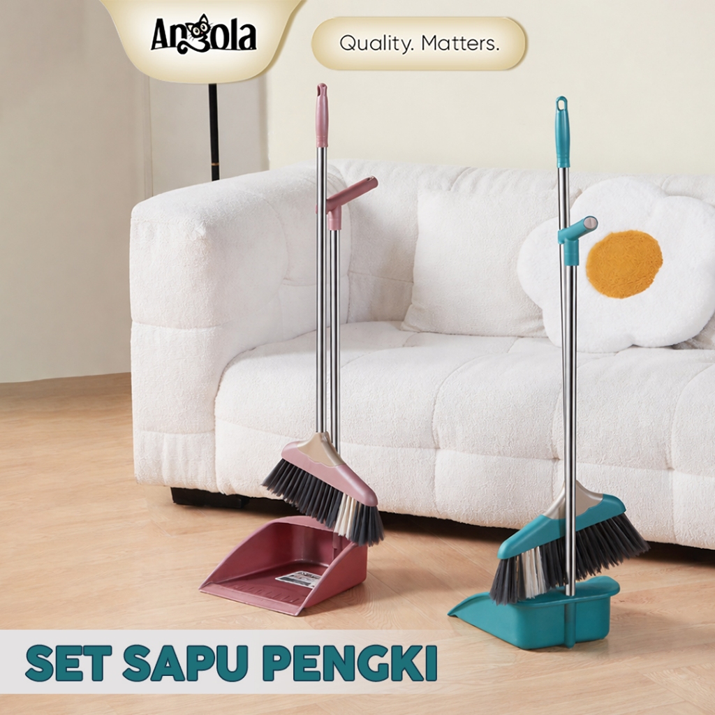 ANGOLA Set Sapu Pengki Alat Pembersih Lantai D19A Broom Set