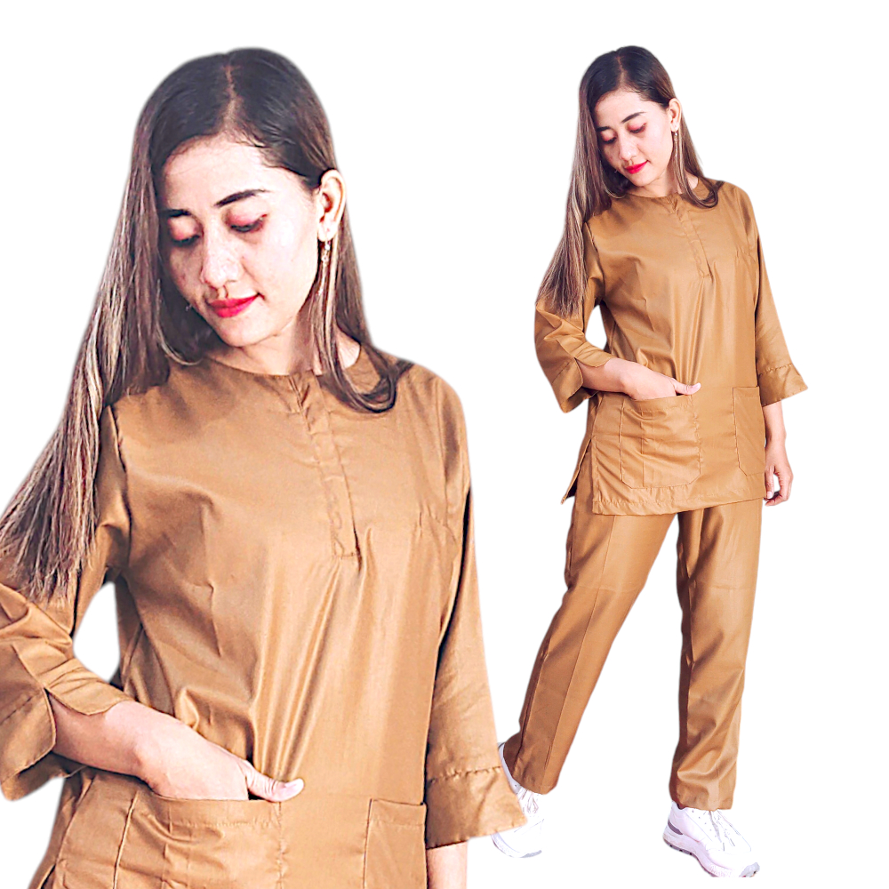 baju ok lengan 7/8 toyobo oka busui lengan pendek seragam perawat klinik kesehatan tenaga medis