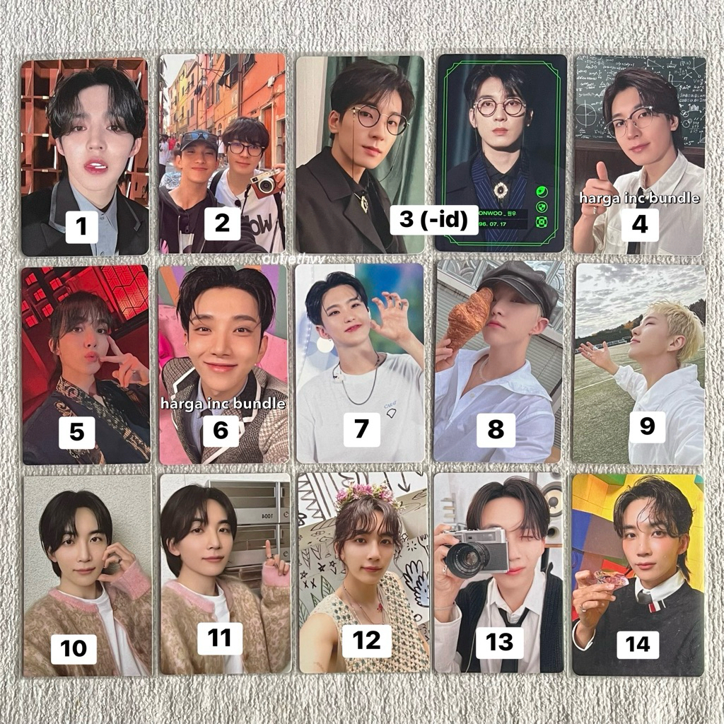 [SALE] PHOTOCARD SEVENTEEN WONWOO JEONGHAN HOSHI SCOUPS DK PC OFFICIAL CARATZONE FOLLOW AGAIN WONKYE