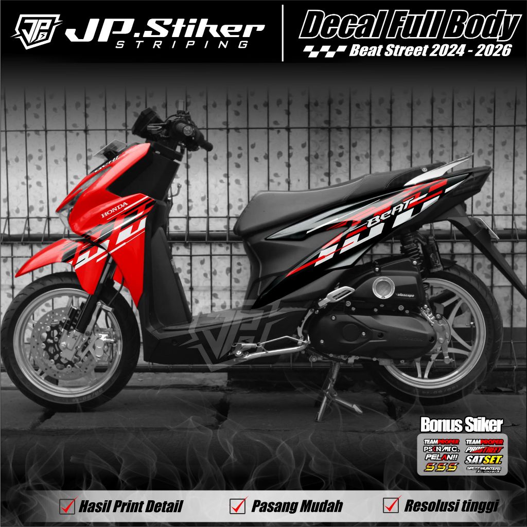 Decal Stiker Beat Deluxe CBS STREET 2024 2025 Full Body - Sticker Dekal Modifikasi Variasi Honda Bea