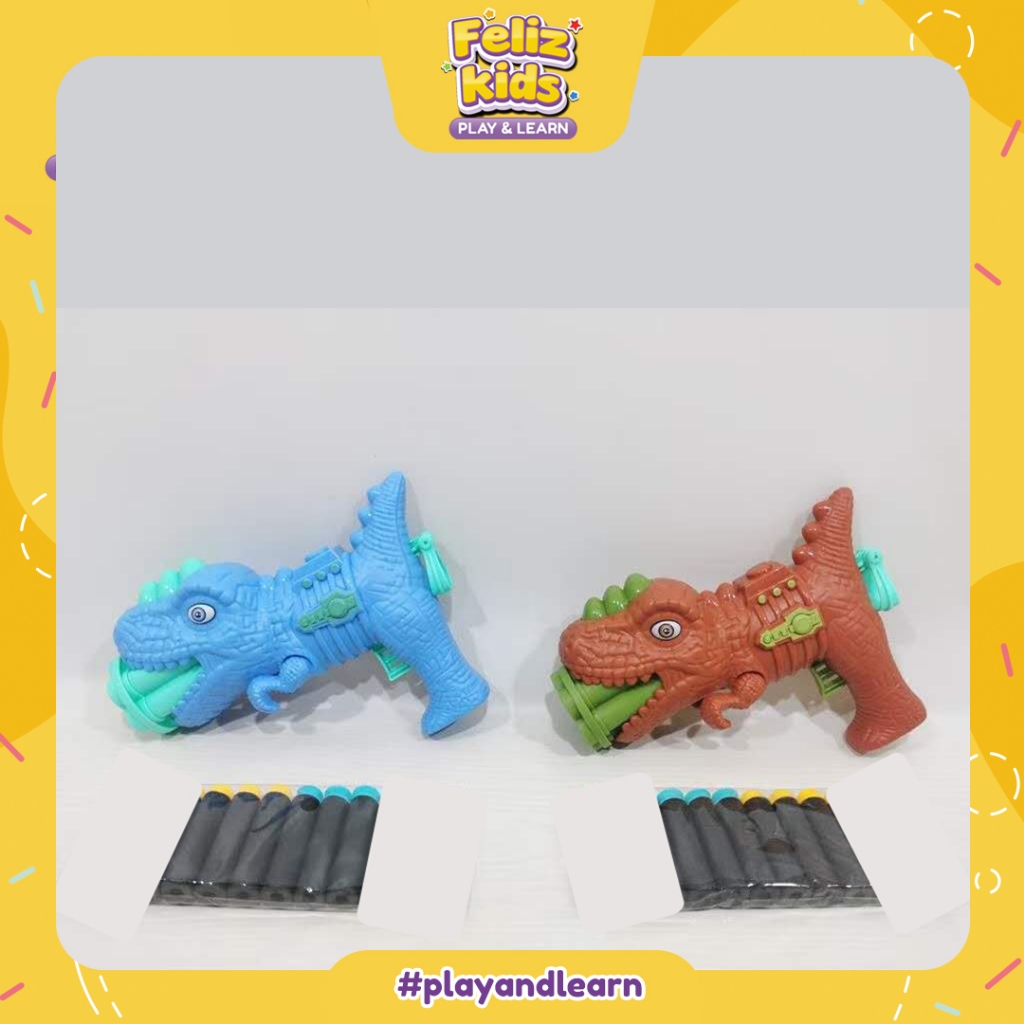 [FELIZKIDS] [FK563]  Soft Bullet Gun Pistol Mainan Dino Anak Mainan Gun Mainan Airsoft Mainan Tembak