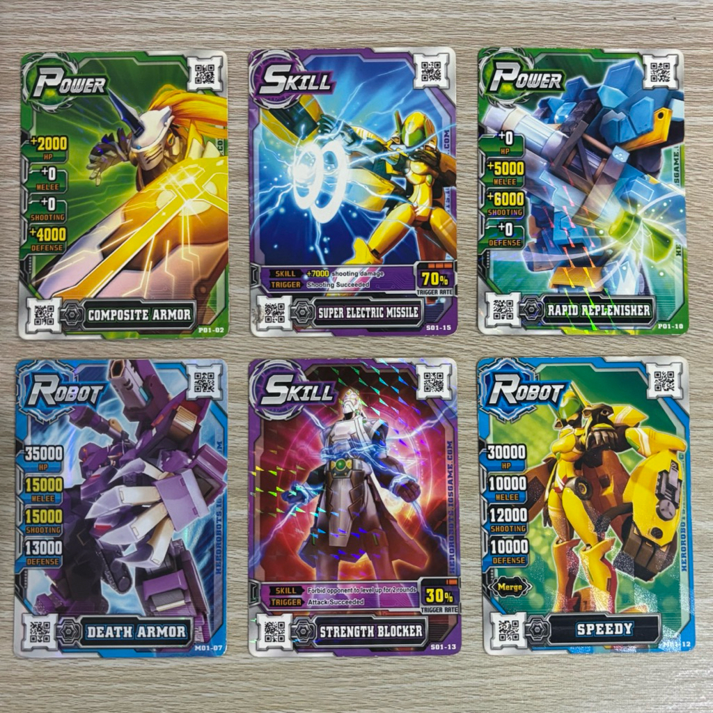Hero of Robots Card Normal V1 Gen 1 - Speedy / Death Armor / Sword Master / Paladin / Tank Warrior