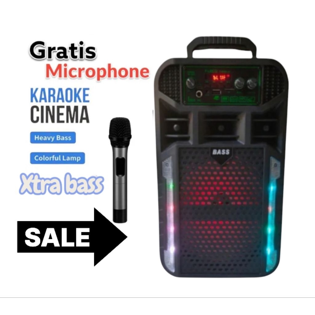 SALON AKTIF PEMBESAR SUARA UKURAN BESAR 8INCH KIMISO 7801 FREE MIC + REMOTE / SPEAKER BLUETOOTH KARA